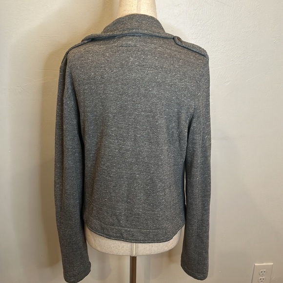 CURRENT ELLIOT THE EASY BIKER ZIP SOFT KNIT JACKET HEATHER GREY SIZE 3 (Sz 10) - Picture 9 of 13